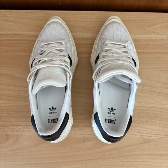BEYONCE x ADIDAS SUPERSTAR sz 7 Platform Sneaker White w/ Black Stripes - Picture 7 of 14